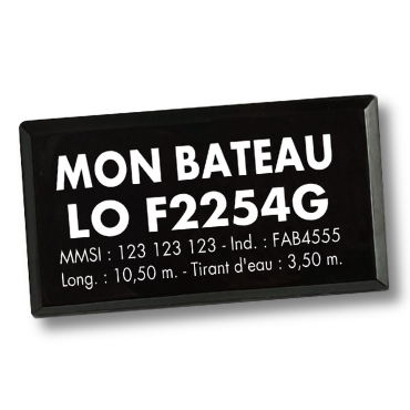 Plaque d'immatriculation interne OBLIGATOIRE pour votre bateau-cole - FlashTide
