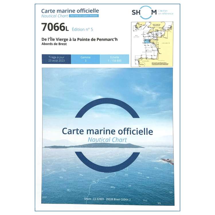 Carte marine 7066L du SHOM indispensable pour l'Examen Capitaine 200 - Shom